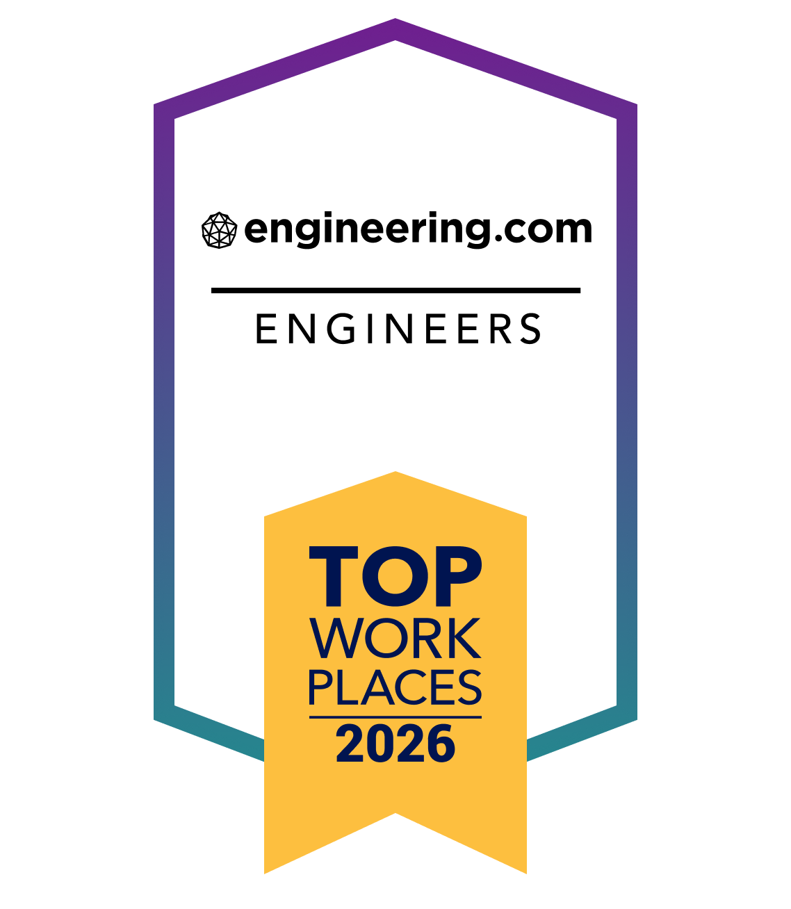Top Work Places Engineering 2026 badge by egineering.com for FEA Consulting Engineers